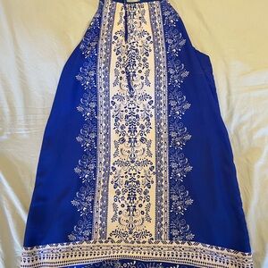 Blue and White Midi Dress